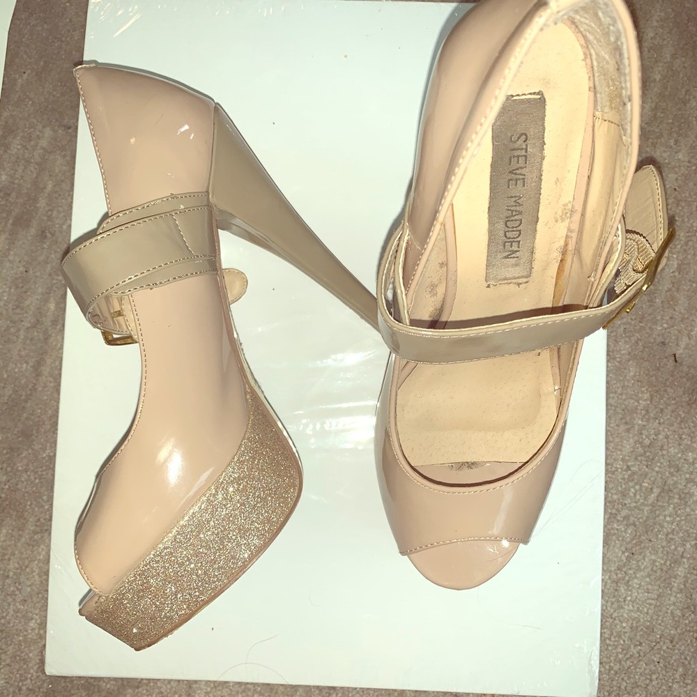 nude Steve Madden heels.